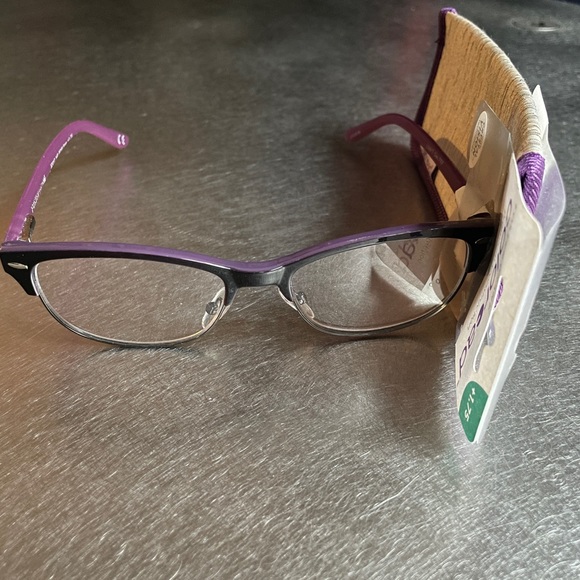 Foster Grant Purple Crystal Vision Cleo Readers with Case, +1.75, NWT. - Picture 3 of 9